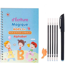 Charger l'image dans la galerie, Cahier de Copie Magique pour Enfants avec Stylo Réutilisable et Autocollants d'Écriture