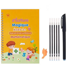 Charger l'image dans la galerie, Cahier de Copie Magique pour Enfants avec Stylo Réutilisable et Autocollants d'Écriture