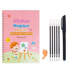 Charger l'image dans la galerie, Cahier de Copie Magique pour Enfants avec Stylo Réutilisable et Autocollants d'Écriture