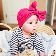 Charger l'image dans la galerie, Turban en coton avec gros nœud pour bébé fille