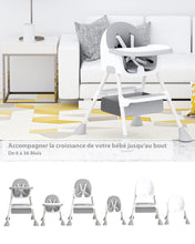 Charger l'image dans la galerie, Chaise Haute pour Bébé 2-en-1 avec Repose-Pieds