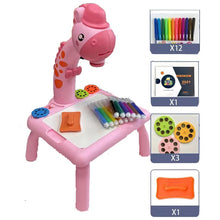 Charger l'image dans la galerie, Projecteur de Table pour Enfants - Jouet Éducatif avec Projection LED et Table de Dessin