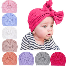 Charger l'image dans la galerie, Turban en coton avec gros nœud pour bébé fille