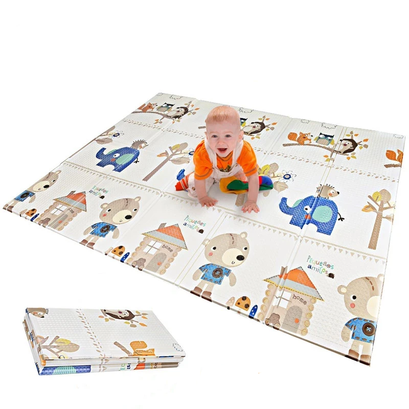 Uanlauo tapis de jeu pour bébé, grand tapis de jeu pliable et