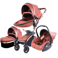 Charger l'image dans la galerie, Poussette bébé trio 3 en 1 en cuir dernière génération - Poussette, Landau et Siège Auto