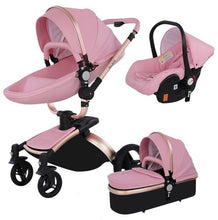 Charger l'image dans la galerie, Poussette bébé trio 3 en 1 en cuir dernière génération - Poussette, Landau et Siège Auto