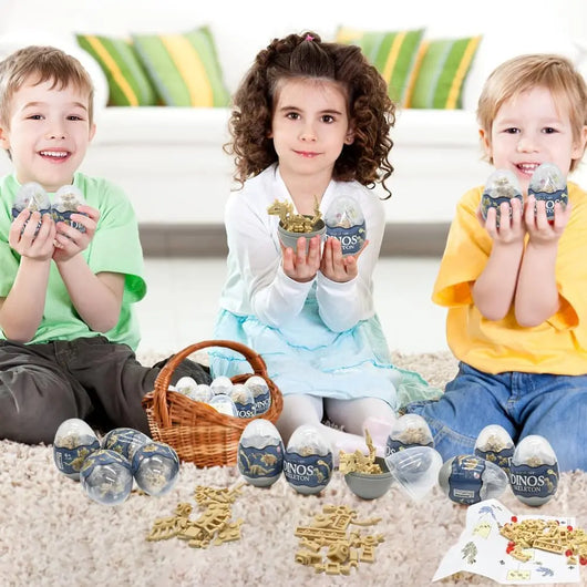 Pack 12 Œufs de Pâques Dino-Squelettes – Blocs de Construction 12-en-1