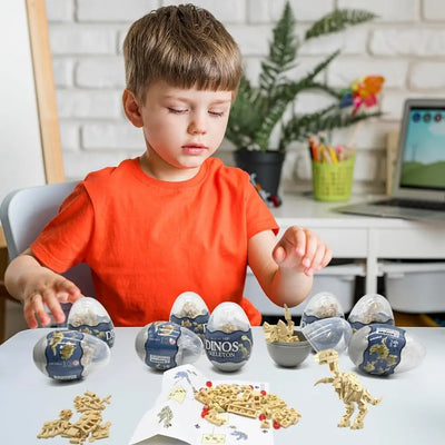 Pack 12 Œufs de Pâques Dino-Squelettes – Blocs de Construction 12-en-1