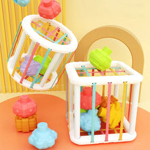 Charger l&#39;image dans la galerie, Jeu de tri de blocs colorées avec Bandes élastiques pour bébé
