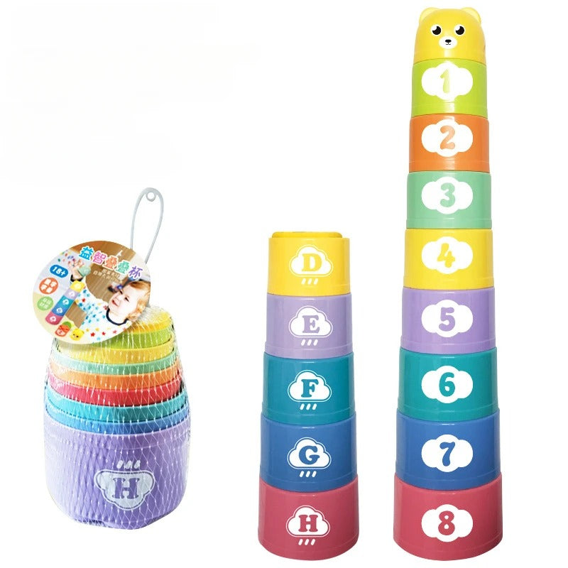 Tasses à Empiler - 8 Pièces Multicolores - Jouet Éducatif pour Enfants