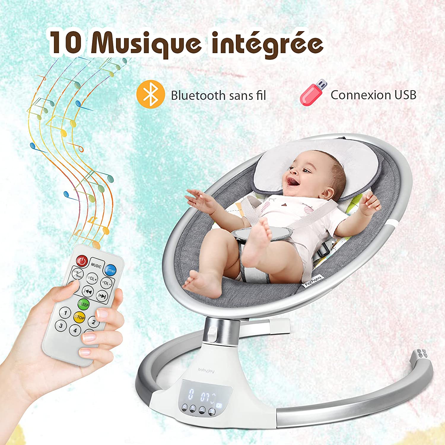Chaise à bascule multifonction pour bébé, à musique, à bascule électrique,  pliante, confortable pour nouveau-né - MDD00182 - Sodishop