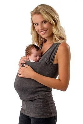 DNJKH T-shirt Kangourou Allaitement Sans Manches - Poche Porte-Bébé Ou Animal - Coton Doux Femme