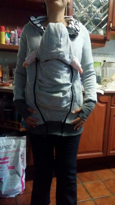 Kangourou À Capuche Porte-Bébé Chandail d'hiver Chaud - 9mois et moi