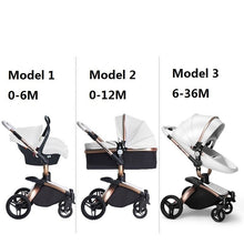 Charger l&#39;image dans la galerie, Poussette bébé trio 3 en 1 en cuir dernière génération - Poussette, Landau et Siège Auto
