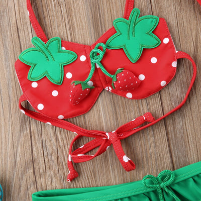 Maillot de bain fraise bébé fille 3Pcs