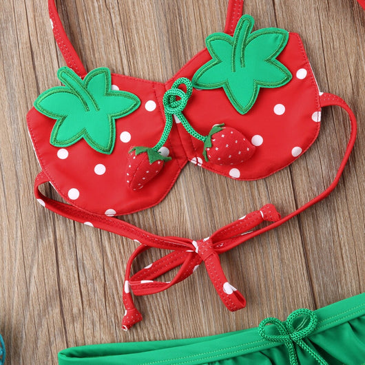 Maillot de bain fraise bébé fille 3Pcs