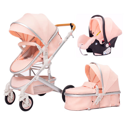 Poussette Bébé Trio 3 en 1 Premium - Poussette, Landau et Siège Auto