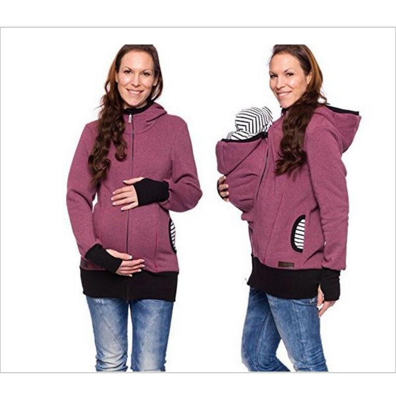 Multifonctionnel à la mode 3 en 1 Maman Kangourou Veste Sweat-shirt  Maternité Veste pour femmes